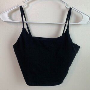Unknown Brand Black Shelf Bra Crop Tank Top